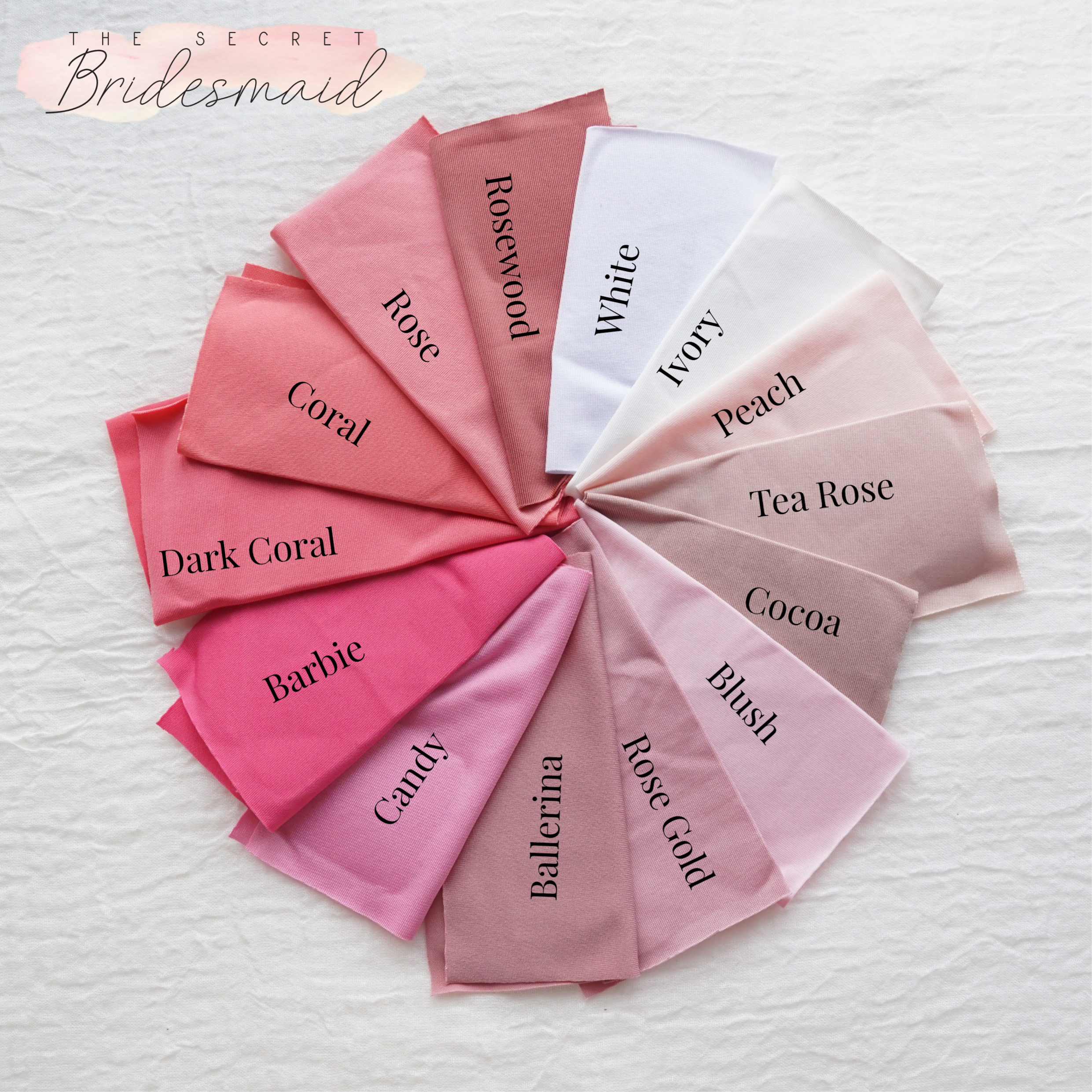 Pink Colour Swatches for Bridesmaid Dresses