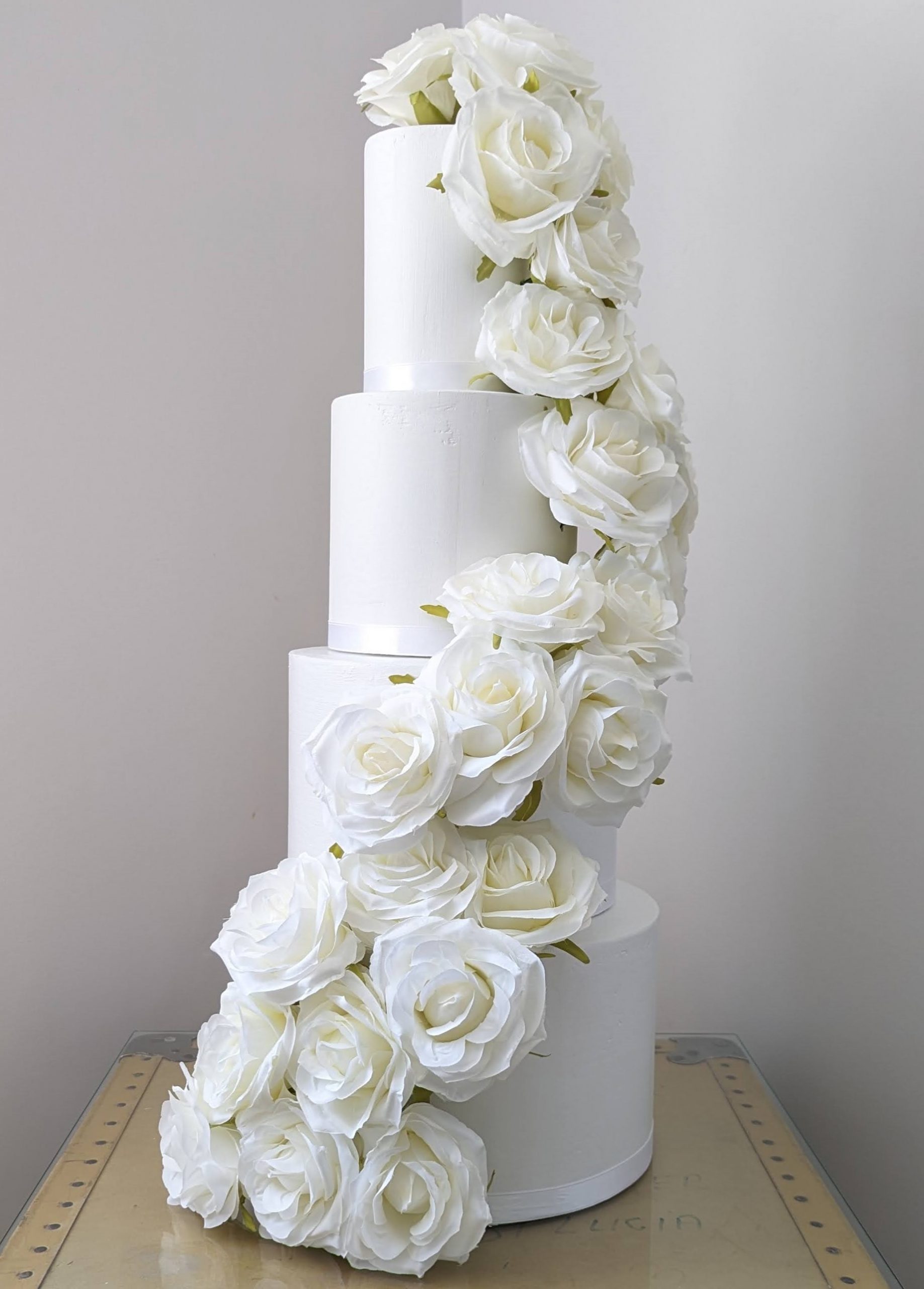 White wedding cake fake cake